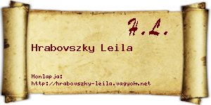 Hrabovszky Leila névjegykártya
